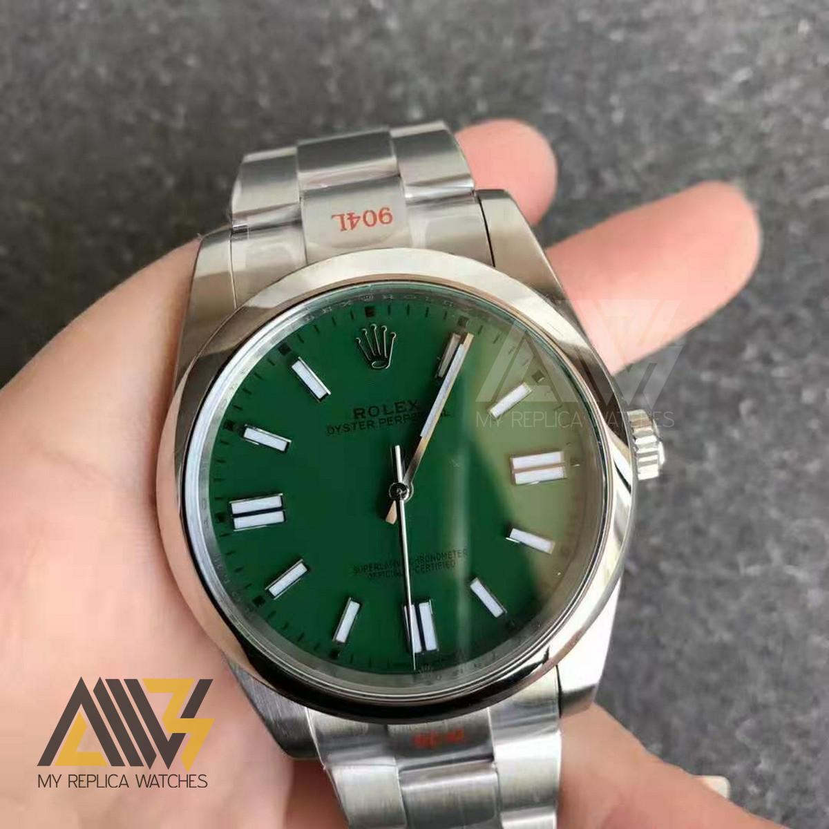 Oyster Perpetual 124300 41mm 904L Stainless Steel GSF 1:1 Best Edition Green Dial on Stainless Steel Bracelet A.2824